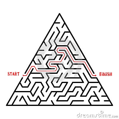 Maze Game background. Labyrinth with Entry and Exit. Vector Illustration