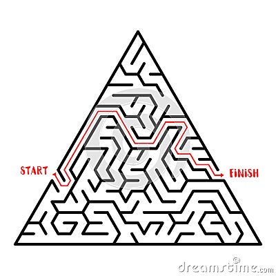 Maze Game background. Labyrinth with Entry and Exit. Vector Illustration