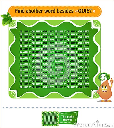 Maze guess the words quiet Vector Illustration