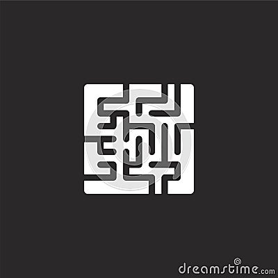maze icon. Filled maze icon for website design and mobile, app development. maze icon from filled arcade collection isolated on Vector Illustration