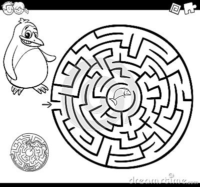 Maze or labyrinth coloring page Vector Illustration