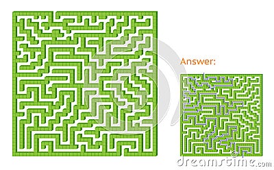 Maze labyrinth game green color vector illustration Stock Photo