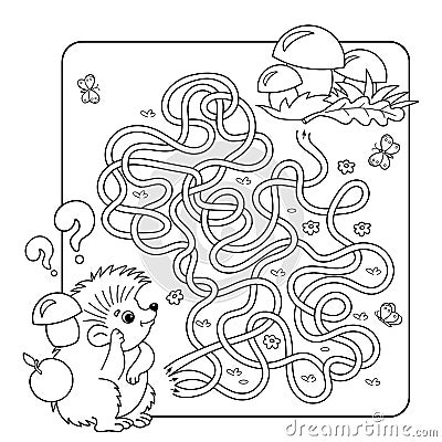 Maze or Labyrinth Game for Preschool Children. Puzzle. Tangled Road. Vector Illustration