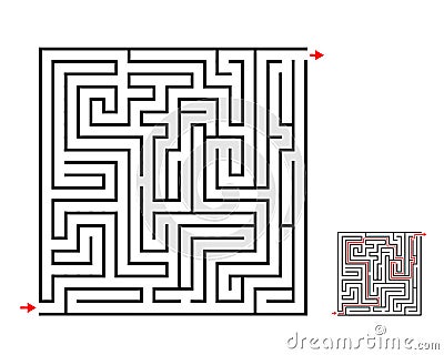 Maze and labyrinth game, vector design on white Vector Illustration