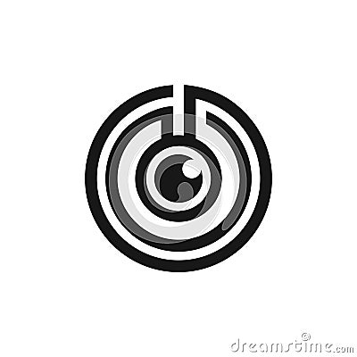 Maze Labyrinth One Eye Monocular Logo Symbol Vector Illustration