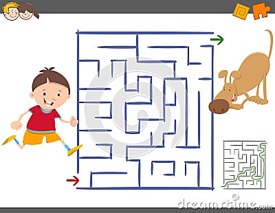 Maze leisure activity game Vector Illustration