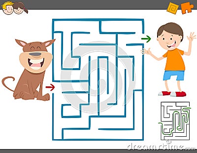 Maze leisure game for kids Vector Illustration