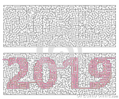 Maze of mystery with the encrypted inscription 2019. The concept is a symbol of the new year Stock Photo