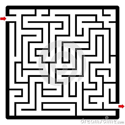 Maze Square Format Labyrinth Vector Illustration