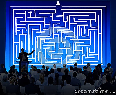 Maze Strategy Success Solution Determination Direction Concept Stock Photo