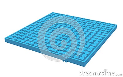 Vector illustration 3d Maze labyrinth game blue color Stock Photo