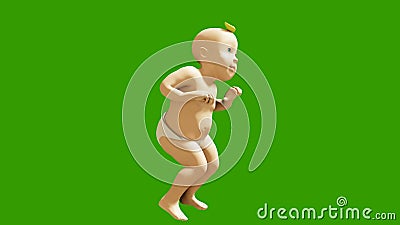 Małe dziecko tańczące na zielonym ekranie 3D renderowanie animacji małych tańczących dzieci Animacja w pętli zbiory wideo Małe dziecko tańczące na zielonym ekranie 3D renderowanie animacji małych tańczących dzieci Animacja w pętli zbiory wideo