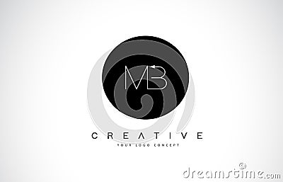 MB M B Logo Design with Black and White Creative Text Letter Vector. Vector Illustration
