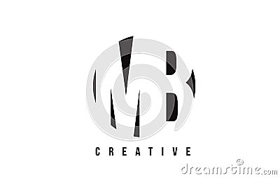 MB M B White Letter Logo Design with Circle Background. Vector Illustration