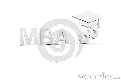 MBA concept white background Cartoon Illustration
