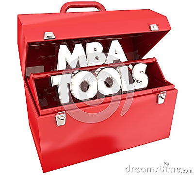 MBA Tools Toolbox Masters Business Administration Degree Skills Stock Photo