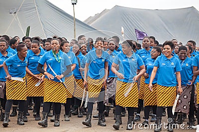 Mbabane, Swaziland, Umhlanga Reed Dance ceremony, annual traditional national rite, one of eight days celebration Editorial Stock Photo