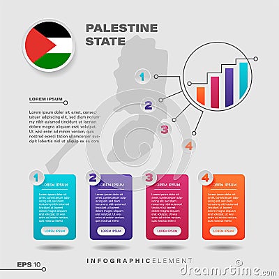 Palestine State Chart Infographic Elemen Stock Photo