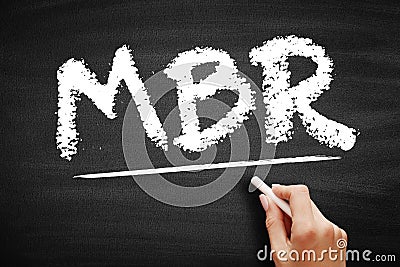 MBR Master Boot Record - information in the first sector of any hard disk that identifies how and where an operating system, Stock Photo