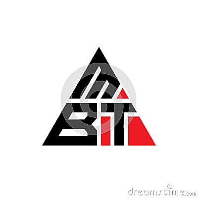 MBT triangle letter logo design with triangle shape. MBT triangle logo design monogram. MBT triangle vector logo template with red Vector Illustration