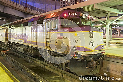 MBTA Locomotive in Boston, Massachusetts, USA Editorial Stock Photo