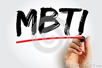 MBTI - Myers Briggs Type Indicator is a tool which is frequently used to help individuals understand their own communication Stock Photo