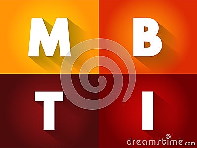 MBTI - Myers Briggs Type Indicator is a tool which is frequently used to help individuals understand their own communication Stock Photo