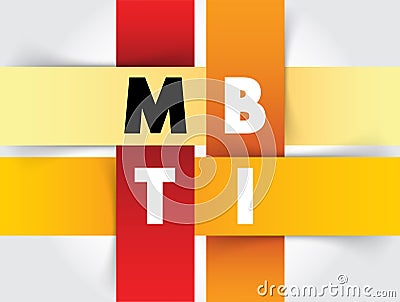 MBTI - Myers Briggs Type Indicator is a tool which is frequently used to help individuals understand their own communication Stock Photo