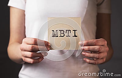 MBTI word. Personality typology. Psychology test for human types Stock Photo