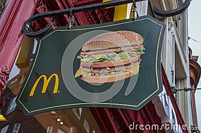Mc Donalds Sign At Amsterdam The Netherlands Editorial Stock Photo