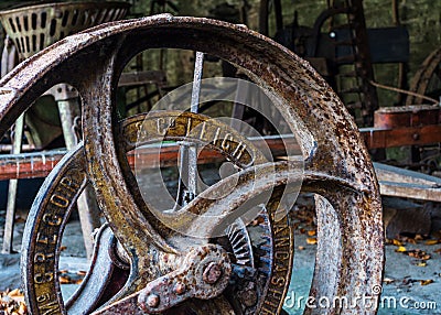 Vintage Farming/Milling Equipment Wheel Stock Photo