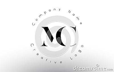 Letters MC M C Logo with a minimal design. Simple MC M C Icon with Circular Name Pattern. Vector Illustration