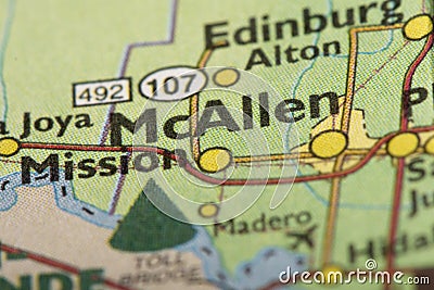 McAllen, Texas on map Stock Photo