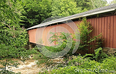 McConnells Mill Covered Bridge Stock Photo