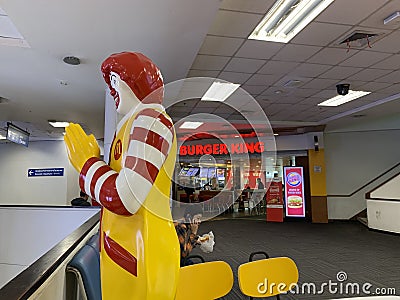 Mcdonald restaurant and its competitors burger king Editorial Stock Photo