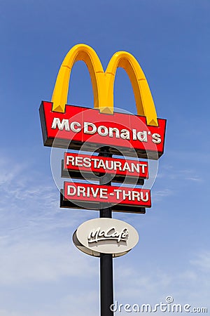 McDonald`s restaurant sign Editorial Stock Photo