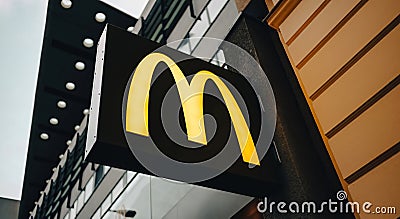 McDonald's sign on a billboard Editorial Stock Photo