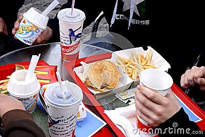 McDonalds burger menu Editorial Stock Photo