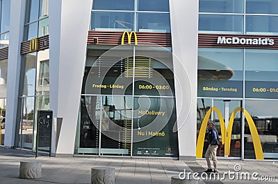 McDonalds fst foodrestaurant in Hyllie Malmos Sweden Editorial Stock Photo