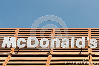 McDonalds Restaurant Sign Editorial Stock Photo