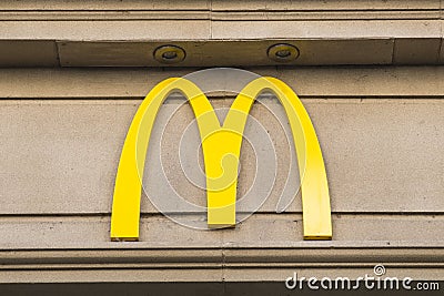 McDonalds Restaurant Sign Editorial Stock Photo