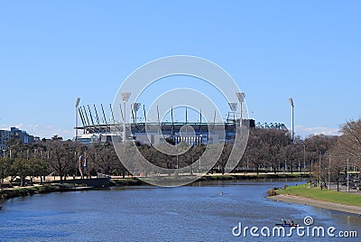 MCG and Yarra river city view Melbourne Stock Photo