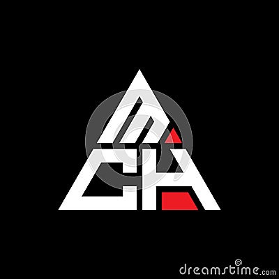 MCH triangle letter logo design with triangle shape. MCH triangle logo design monogram. MCH triangle vector logo template with red Vector Illustration