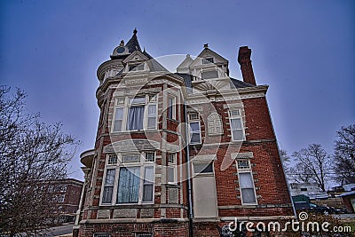 1889 McInteer Villa haunted attraction in Atchison Kansas Editorial Stock Photo