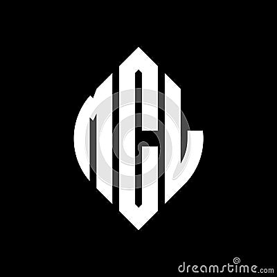 MCL circle letter logo design with circle and ellipse shape. MCL ellipse letters with typographic style. The three initials form a Vector Illustration