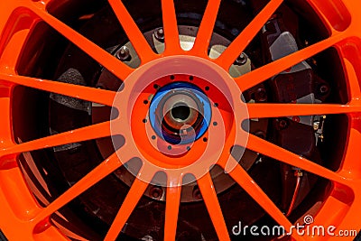 McLaren F1 GTR Longtail orange OZ Racing alloy detail Editorial Stock Photo