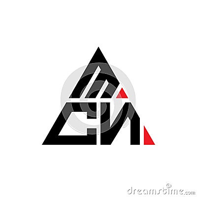 MCN triangle letter logo design with triangle shape. MCN triangle logo design monogram. MCN triangle vector logo template with red Vector Illustration