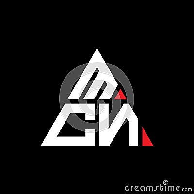 MCN triangle letter logo design with triangle shape. MCN triangle logo design monogram. MCN triangle vector logo template with red Vector Illustration