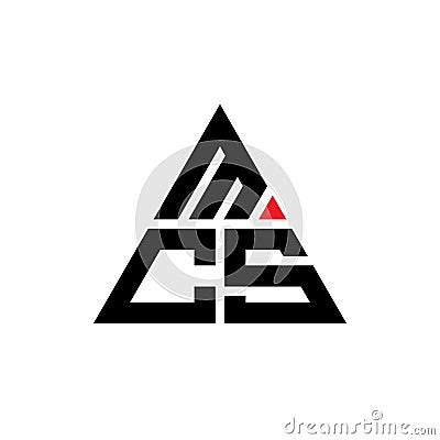 MCS triangle letter logo design with triangle shape. MCS triangle logo design monogram. MCS triangle vector logo template with red Vector Illustration
