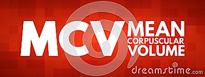 MCV - Mean Corpuscular Volume acronym Stock Photo